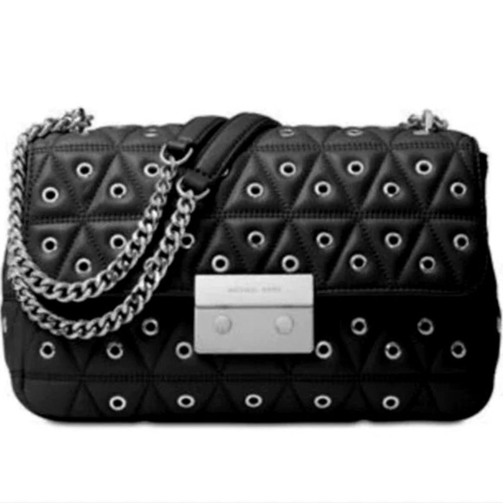 Michael Kors MK Sloan Quilted Grommet Chain Shoulder Bag Crossbody Purse NWOT